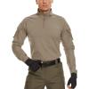 imageMAGCOMSEN Mens Tactical Military Shirts 14 Zip Long Sleeve Shirt with PocketsKhaki