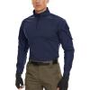 imageMAGCOMSEN Mens Tactical Military Shirts 14 Zip Long Sleeve Shirt with PocketsNavy
