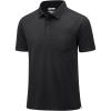 imageMAGCOMSEN Mens Polo Shirts with Pocket Cotton Pique Short Sleeve Collared Shirt Moisture Wicking Golf Shirts 3Button ShirtsBlack