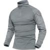 imageMAGCOMSEN Mens Tactical Military Shirts 14 Zip Long Sleeve Shirt with PocketsLight Grey