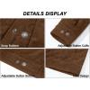 imageMAGCOMSEN Mens Corduroy Jacket Sherpa Lined Trucker Jackets Cotton TurnDown Collar Warm Winter Jacket Casual Coat 5 PocketsBrown