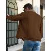 imageMAGCOMSEN Mens Corduroy Jacket Sherpa Lined Trucker Jackets Cotton TurnDown Collar Warm Winter Jacket Casual Coat 5 PocketsBrown