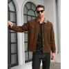 imageMAGCOMSEN Mens Corduroy Jacket Sherpa Lined Trucker Jackets Cotton TurnDown Collar Warm Winter Jacket Casual Coat 5 PocketsBrown