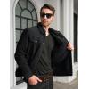 imageMAGCOMSEN Mens Corduroy Jacket Sherpa Lined Trucker Jackets Cotton TurnDown Collar Warm Winter Jacket Casual Coat 5 PocketsDark Grey