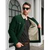 imageMAGCOMSEN Mens Corduroy Jacket Sherpa Lined Trucker Jackets Cotton TurnDown Collar Warm Winter Jacket Casual Coat 5 PocketsEmerald Green