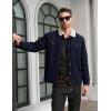 imageMAGCOMSEN Mens Corduroy Jacket Sherpa Lined Trucker Jackets Cotton TurnDown Collar Warm Winter Jacket Casual Coat 5 PocketsNavy