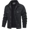 imageMAGCOMSEN Mens Corduroy Jacket Sherpa Lined Trucker Jackets Cotton TurnDown Collar Warm Winter Jacket Casual Coat 5 PocketsDark Grey