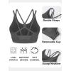 imageMAGCOMSEN Womens Strappy Sports Bra Padded Backless Sexy Low Impact MoistureWicking Wireless for Yoga Workout FitnessDark Gray