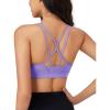 imageMAGCOMSEN Womens Strappy Sports Bra Padded Backless Sexy Low Impact MoistureWicking Wireless for Yoga Workout FitnessLight Purple