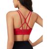 imageMAGCOMSEN Womens Strappy Sports Bra Padded Backless Sexy Low Impact MoistureWicking Wireless for Yoga Workout FitnessRed