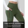 imageMAGCOMSEN Womens Fleece Lined Flare Leggings Waterproof Insulated Winter Pants Hiking Yoga Bootcut Leggings 3 PocketsArmy Green
