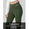 imageMAGCOMSEN Womens Fleece Lined Flare Leggings Waterproof Insulated Winter Pants Hiking Yoga Bootcut Leggings 3 PocketsArmy Green