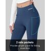 imageMAGCOMSEN Womens Fleece Lined Flare Leggings Waterproof Insulated Winter Pants Hiking Yoga Bootcut Leggings 3 PocketsBlue Grey