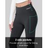 imageMAGCOMSEN Womens Fleece Lined Flare Leggings Waterproof Insulated Winter Pants Hiking Yoga Bootcut Leggings 3 PocketsGrey