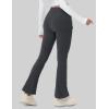 imageMAGCOMSEN Womens Fleece Lined Flare Leggings Waterproof Insulated Winter Pants Hiking Yoga Bootcut Leggings 3 PocketsGrey
