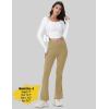 imageMAGCOMSEN Womens Fleece Lined Flare Leggings Waterproof Insulated Winter Pants Hiking Yoga Bootcut Leggings 3 PocketsKhaki