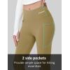 imageMAGCOMSEN Womens Fleece Lined Flare Leggings Waterproof Insulated Winter Pants Hiking Yoga Bootcut Leggings 3 PocketsKhaki