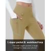 imageMAGCOMSEN Womens Fleece Lined Flare Leggings Waterproof Insulated Winter Pants Hiking Yoga Bootcut Leggings 3 PocketsKhaki