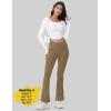 imageMAGCOMSEN Womens Fleece Lined Flare Leggings Waterproof Insulated Winter Pants Hiking Yoga Bootcut Leggings 3 PocketsLight Brown