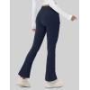 imageMAGCOMSEN Womens Fleece Lined Flare Leggings Waterproof Insulated Winter Pants Hiking Yoga Bootcut Leggings 3 PocketsNavy