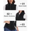 imageMAGCOMSEN Womens Fleece Vest with Zipper Pockets Zip Up Sleeveless Jackets Lightweight Soft Warm Polar Vest OuterwearBlack