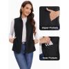 imageMAGCOMSEN Womens Fleece Vest with Zipper Pockets Zip Up Sleeveless Jackets Lightweight Soft Warm Polar Vest OuterwearBlack