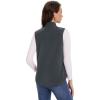 imageMAGCOMSEN Womens Fleece Vest with Zipper Pockets Zip Up Sleeveless Jackets Lightweight Soft Warm Polar Vest OuterwearDark Grey