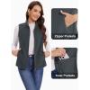 imageMAGCOMSEN Womens Fleece Vest with Zipper Pockets Zip Up Sleeveless Jackets Lightweight Soft Warm Polar Vest OuterwearDark Grey