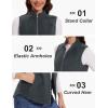 imageMAGCOMSEN Womens Fleece Vest with Zipper Pockets Zip Up Sleeveless Jackets Lightweight Soft Warm Polar Vest OuterwearDark Grey