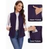 imageMAGCOMSEN Womens Fleece Vest with Zipper Pockets Zip Up Sleeveless Jackets Lightweight Soft Warm Polar Vest OuterwearDeep Purple