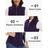 imageMAGCOMSEN Womens Fleece Vest with Zipper Pockets Zip Up Sleeveless Jackets Lightweight Soft Warm Polar Vest OuterwearDeep Purple