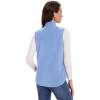 imageMAGCOMSEN Womens Fleece Vest with Zipper Pockets Zip Up Sleeveless Jackets Lightweight Soft Warm Polar Vest OuterwearLight Blue