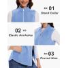 imageMAGCOMSEN Womens Fleece Vest with Zipper Pockets Zip Up Sleeveless Jackets Lightweight Soft Warm Polar Vest OuterwearLight Blue