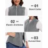 imageMAGCOMSEN Womens Fleece Vest with Zipper Pockets Zip Up Sleeveless Jackets Lightweight Soft Warm Polar Vest OuterwearLight Grey