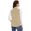 imageMAGCOMSEN Womens Fleece Vest with Zipper Pockets Zip Up Sleeveless Jackets Lightweight Soft Warm Polar Vest OuterwearLight Khaki
