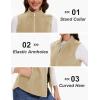 imageMAGCOMSEN Womens Fleece Vest with Zipper Pockets Zip Up Sleeveless Jackets Lightweight Soft Warm Polar Vest OuterwearLight Khaki