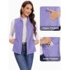 imageMAGCOMSEN Womens Fleece Vest with Zipper Pockets Zip Up Sleeveless Jackets Lightweight Soft Warm Polar Vest OuterwearLight Purple