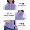 imageMAGCOMSEN Womens Fleece Vest with Zipper Pockets Zip Up Sleeveless Jackets Lightweight Soft Warm Polar Vest OuterwearLight Purple