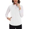 imageMAGCOMSEN Womens Fleece Vest with Zipper Pockets Zip Up Sleeveless Jackets Lightweight Soft Warm Polar Vest OuterwearWhite