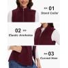 imageMAGCOMSEN Womens Fleece Vest with Zipper Pockets Zip Up Sleeveless Jackets Lightweight Soft Warm Polar Vest OuterwearWine Red