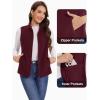 imageMAGCOMSEN Womens Fleece Vest with Zipper Pockets Zip Up Sleeveless Jackets Lightweight Soft Warm Polar Vest OuterwearWine Red