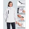 imageMAGCOMSEN Womens Winter Coats Waterproof Insulated Snow Ski Jacket Hood Fleece Lined Warm Mountain Snowboarding WindbreakerWhite