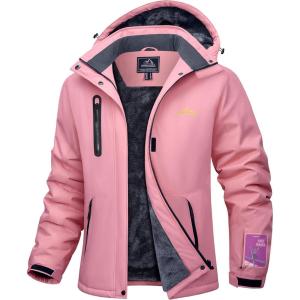 imageMAGCOMSEN Womens Winter Coats Waterproof Insulated Snow Ski Jacket Hood Fleece Lined Warm Mountain Snowboarding WindbreakerApink