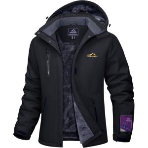 imageMAGCOMSEN Womens Winter Coats Waterproof Insulated Snow Ski Jacket Hood Fleece Lined Warm Mountain Snowboarding WindbreakerBlack