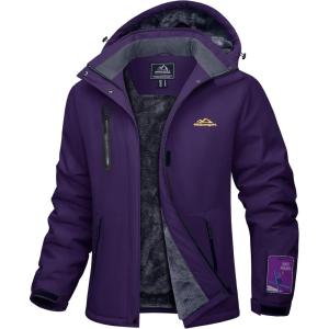imageMAGCOMSEN Womens Winter Coats Waterproof Insulated Snow Ski Jacket Hood Fleece Lined Warm Mountain Snowboarding WindbreakerDeeppurple