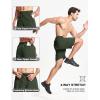 imageMAGCOMSEN Mens Athletic Running Shorts 9quot Quick Dry Lightweight Sport Workout Hiking Gym Shorts with Zipper PocketsArmy Green