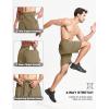 imageMAGCOMSEN Mens Athletic Running Shorts 9quot Quick Dry Lightweight Sport Workout Hiking Gym Shorts with Zipper PocketsKhaki