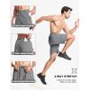 imageMAGCOMSEN Mens Athletic Running Shorts 9quot Quick Dry Lightweight Sport Workout Hiking Gym Shorts with Zipper PocketsLight Grey