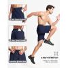 imageMAGCOMSEN Mens Athletic Running Shorts 9quot Quick Dry Lightweight Sport Workout Hiking Gym Shorts with Zipper PocketsNavy