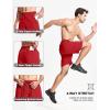 imageMAGCOMSEN Mens Athletic Running Shorts 9quot Quick Dry Lightweight Sport Workout Hiking Gym Shorts with Zipper PocketsTomato Red